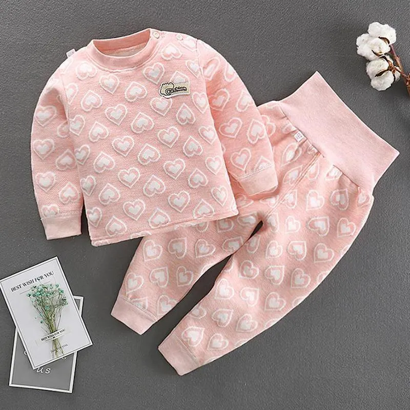 2-piece Heart-shaped Pattern Intimates Sets for Toddler Girl