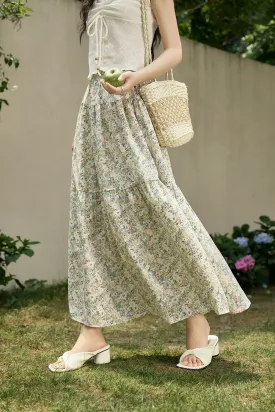 A Line Maxi Floral Women's Skirt