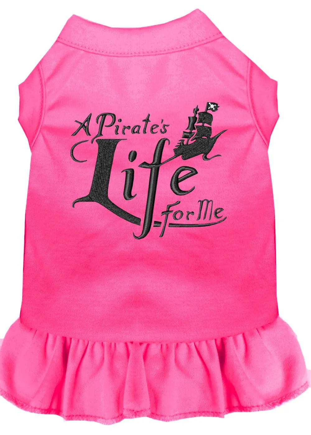 A Pirate's Life Embroidered Dog Dress Bright Pink Med (12)