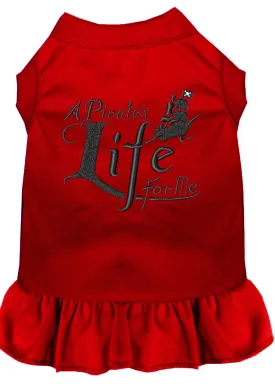 A Pirate's Life Embroidered Dog Dress Red Sm (10)