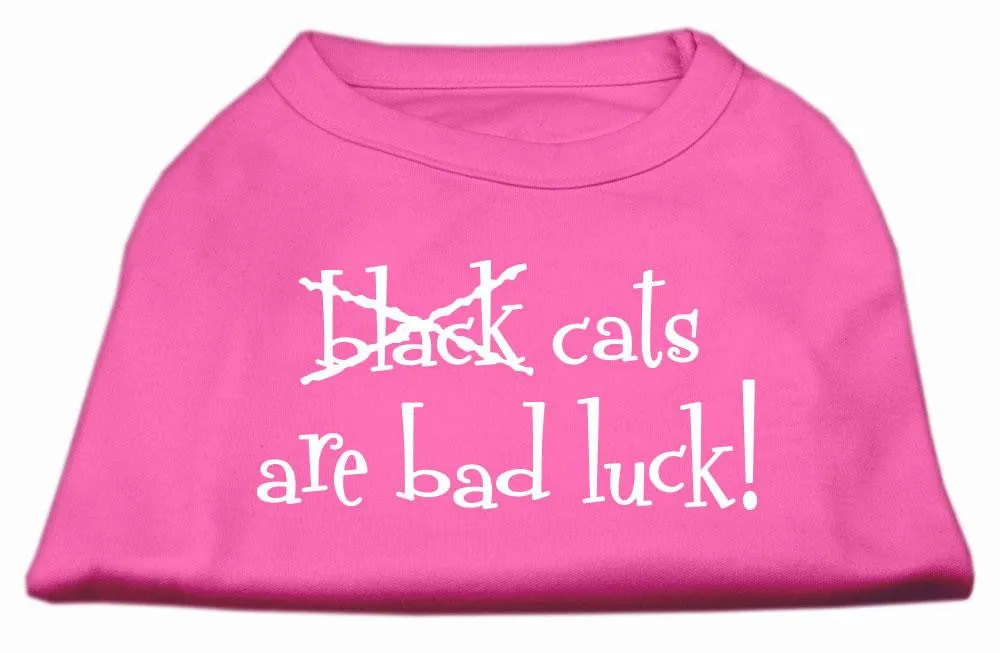 Black Cats are Bad Luck Screen Print Shirt Bright Pink XXXL(20)