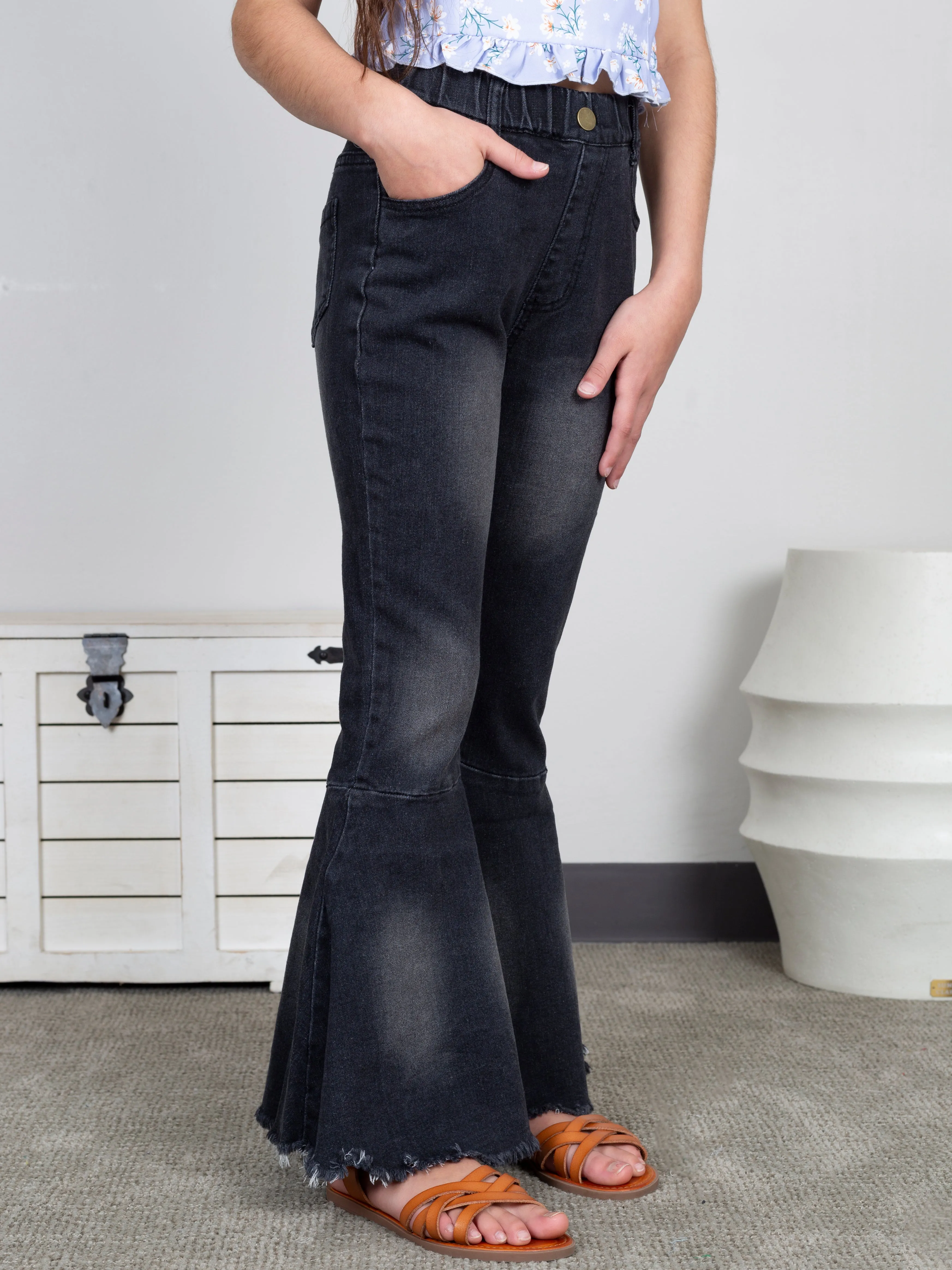 Black Denim Bell Bottoms