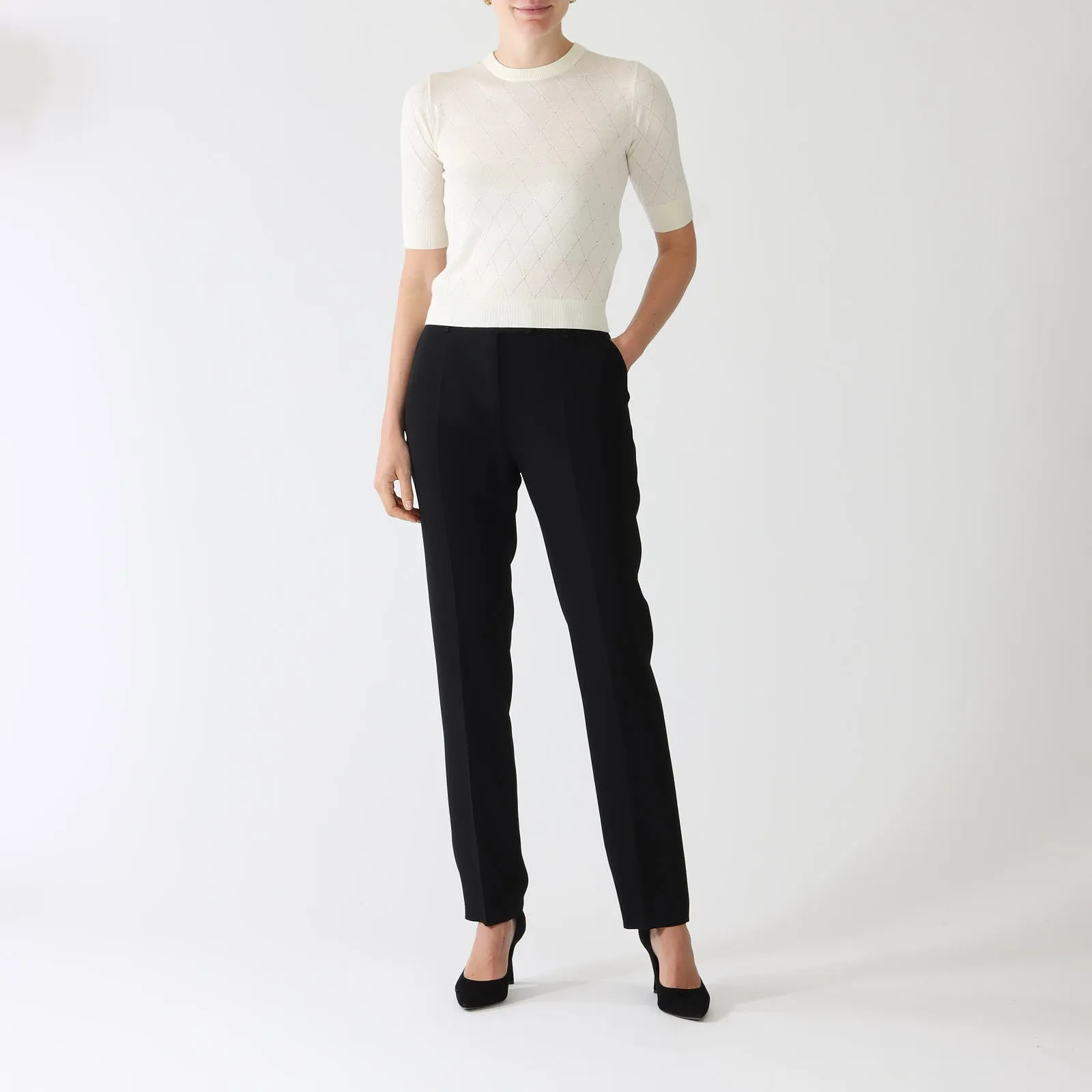 Black Jerta Slim Fit Cady Trousers