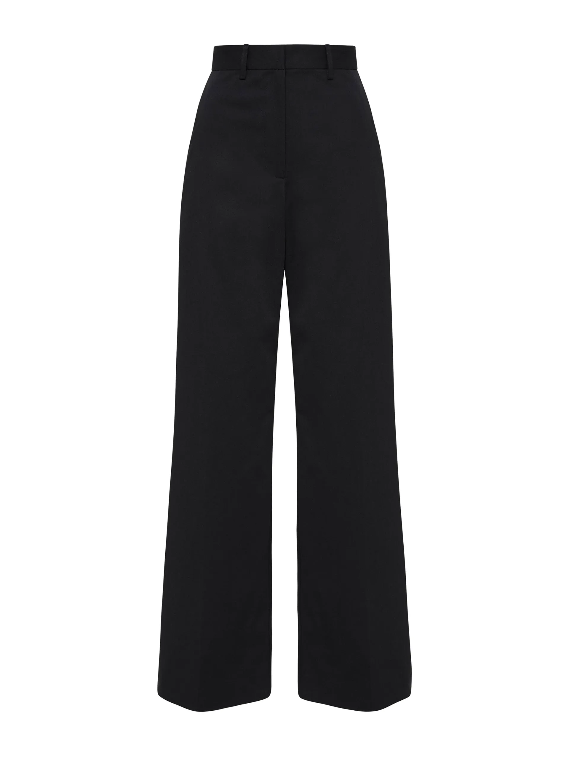 Black straight twill trousers