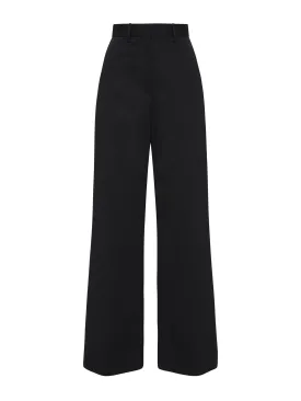 Black straight twill trousers