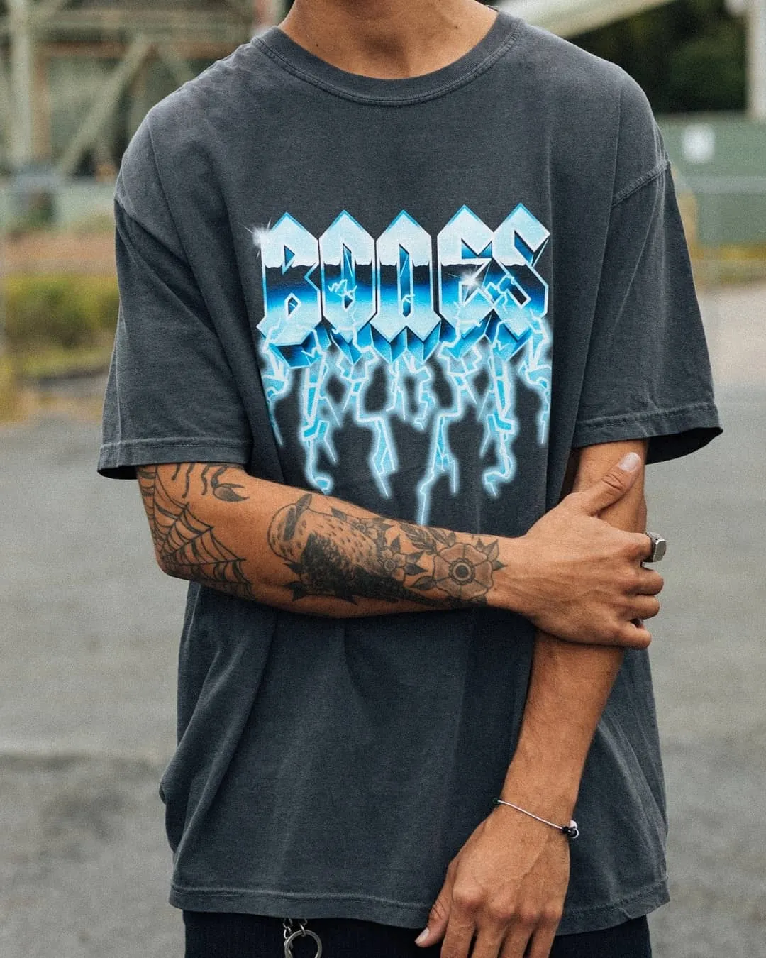 Bolt Bones Tee - Washed Black