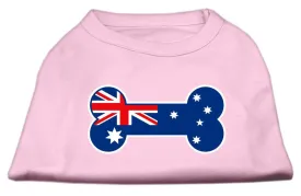 Bone Shaped Australian Flag Screen Print Shirts Light Pink XS (8)