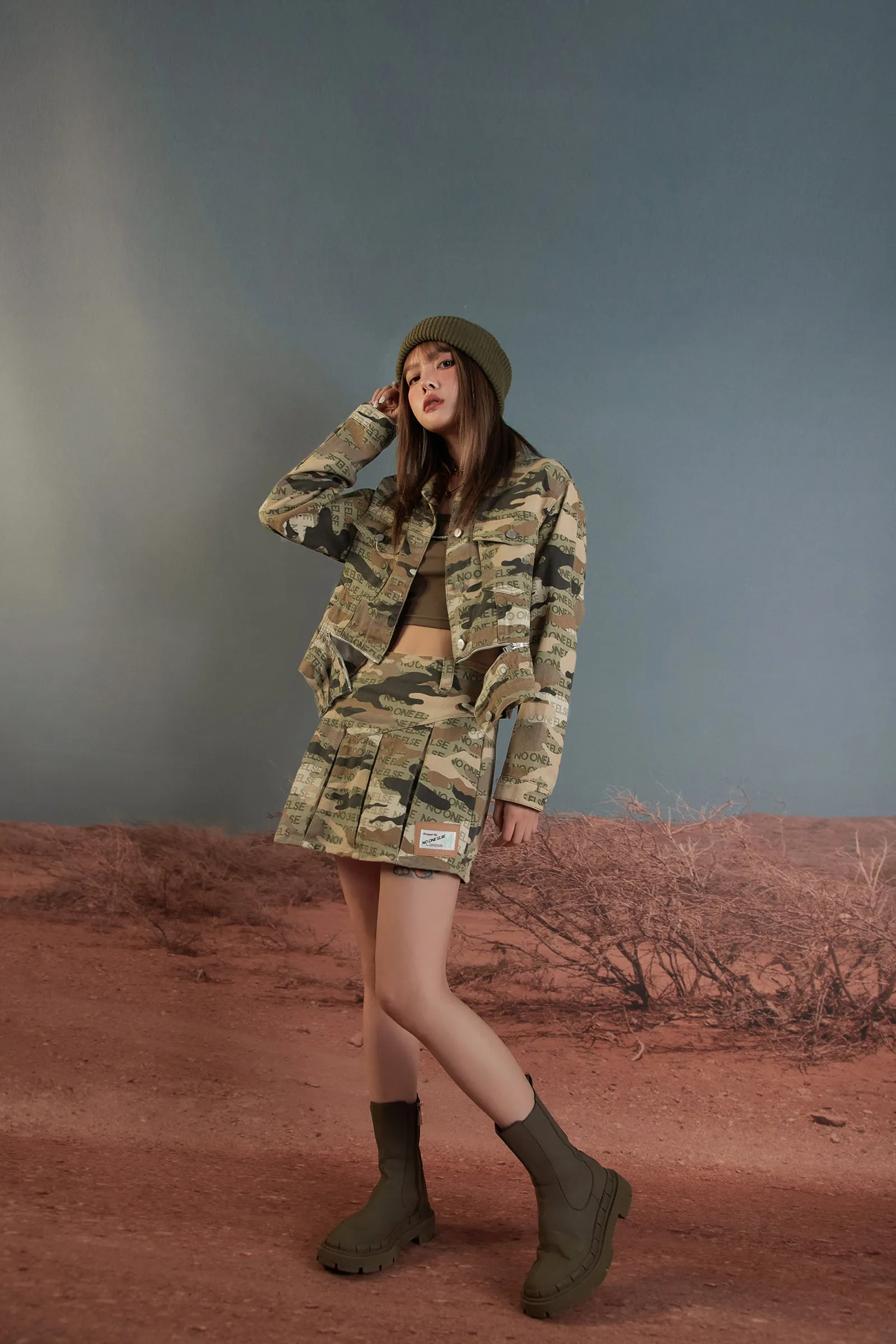 Camouflage High Waist Mini Skirt