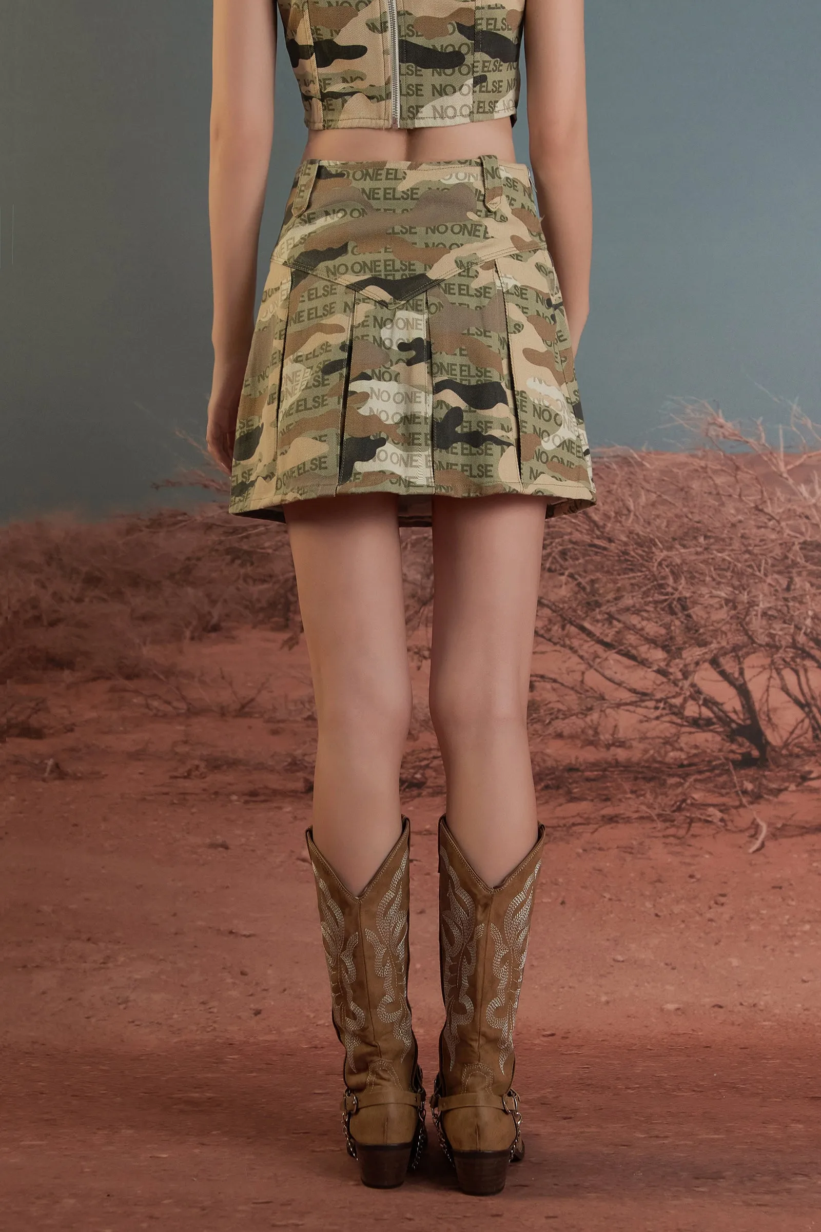 Camouflage High Waist Mini Skirt