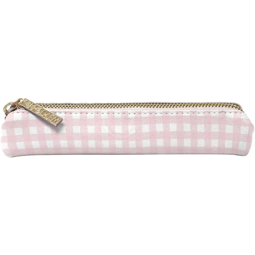 Carpe Diem - Slim Pencil Case Ballerina - Pink Check*