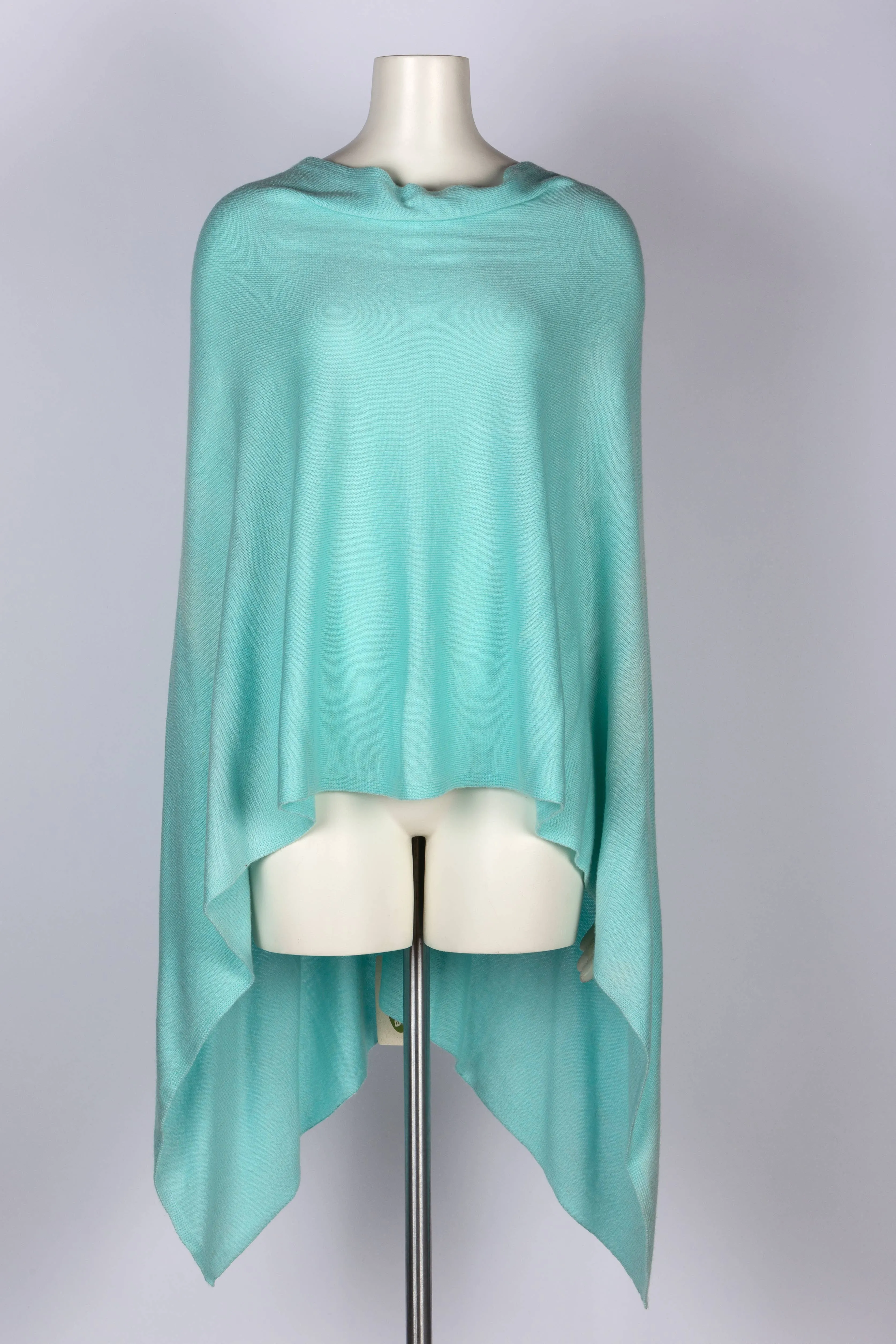 Cashmere Poncho Aqua