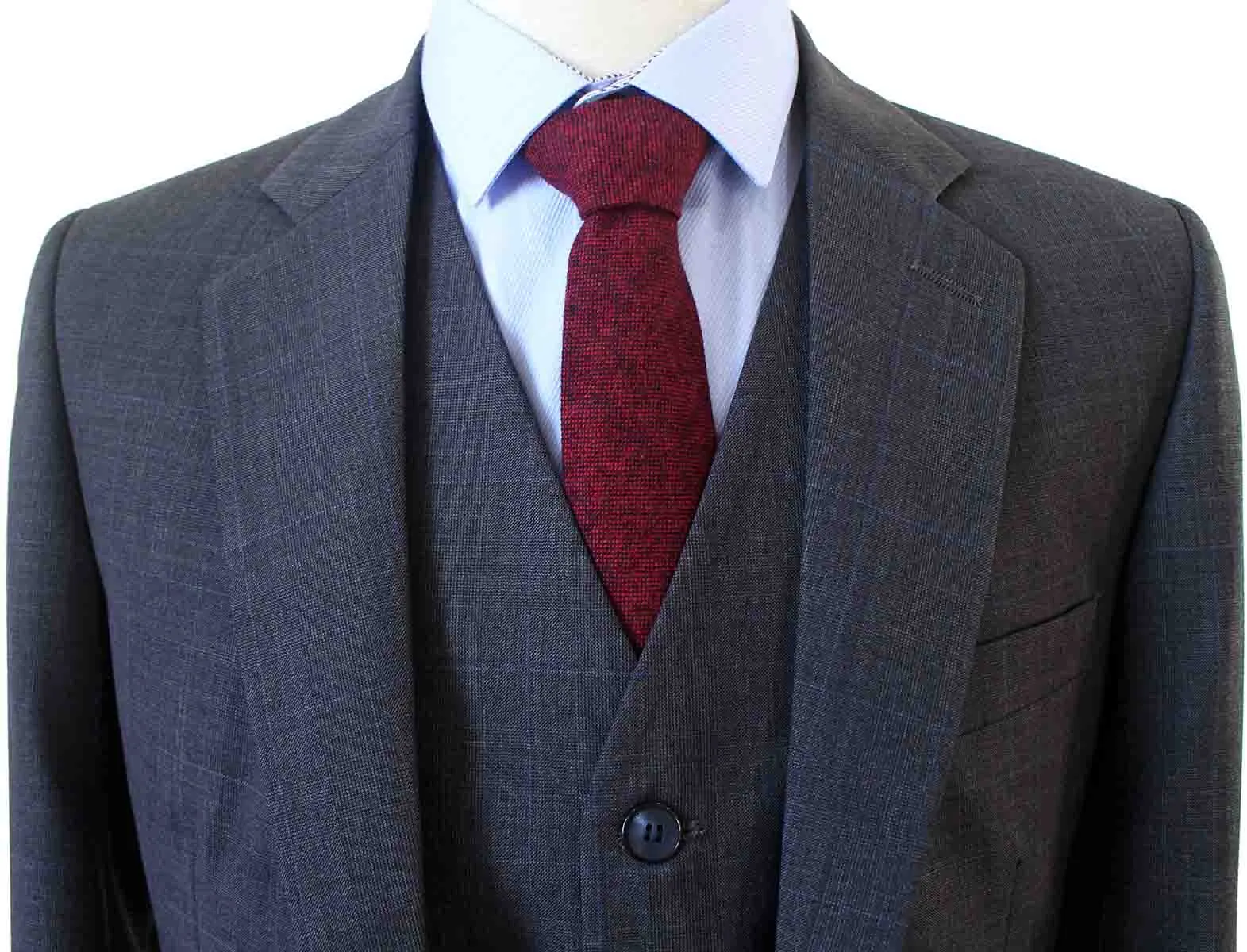 CHARCOAL PRINCE OF WALES CHECK SUIT