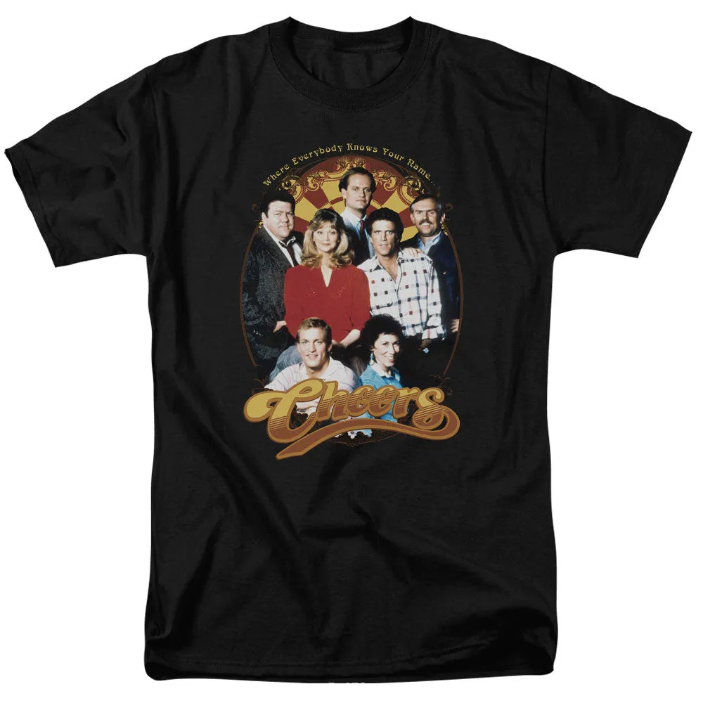 Cheers Group Shot Mens T Shirt Black