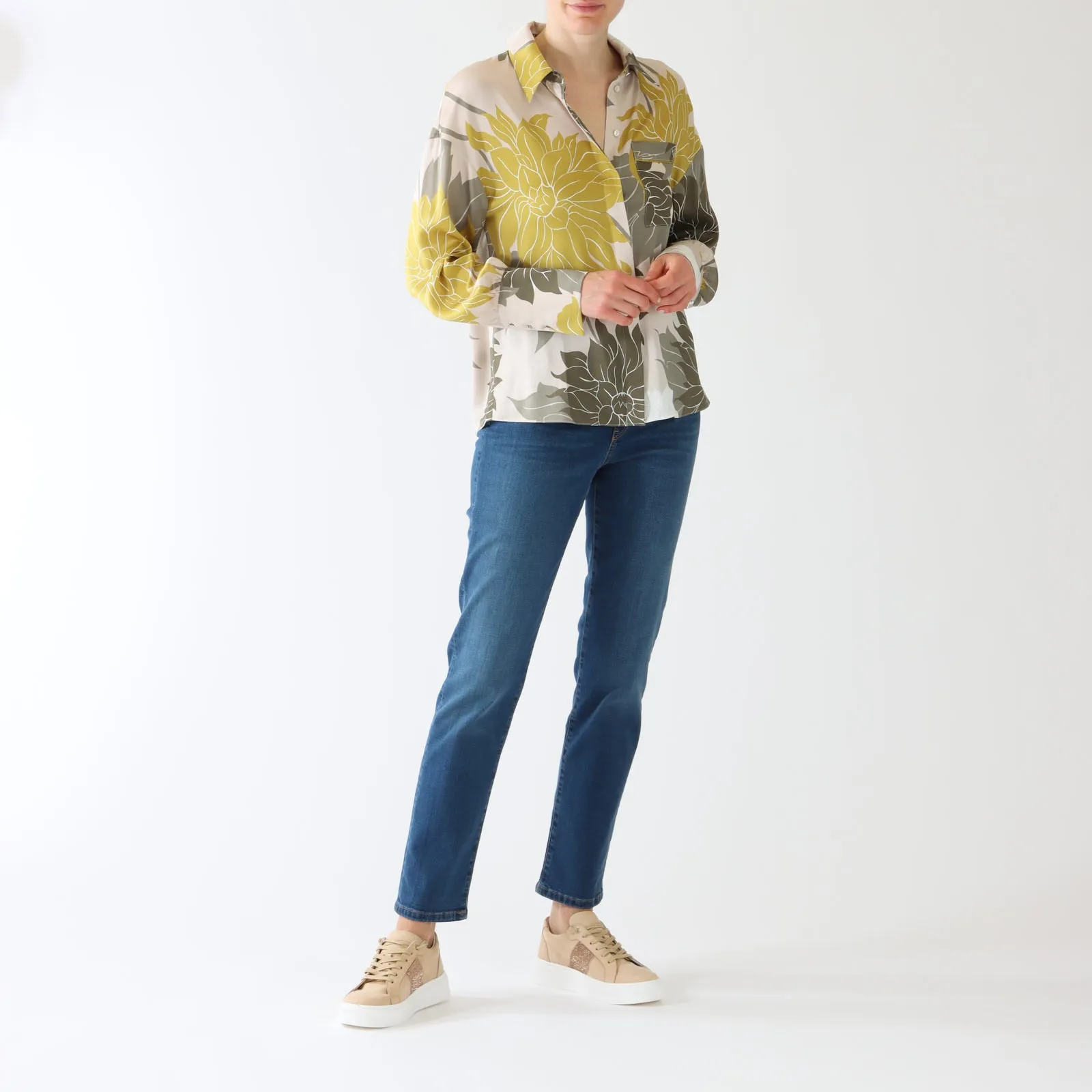 Deep Pearl Noble Print Silk Shirt