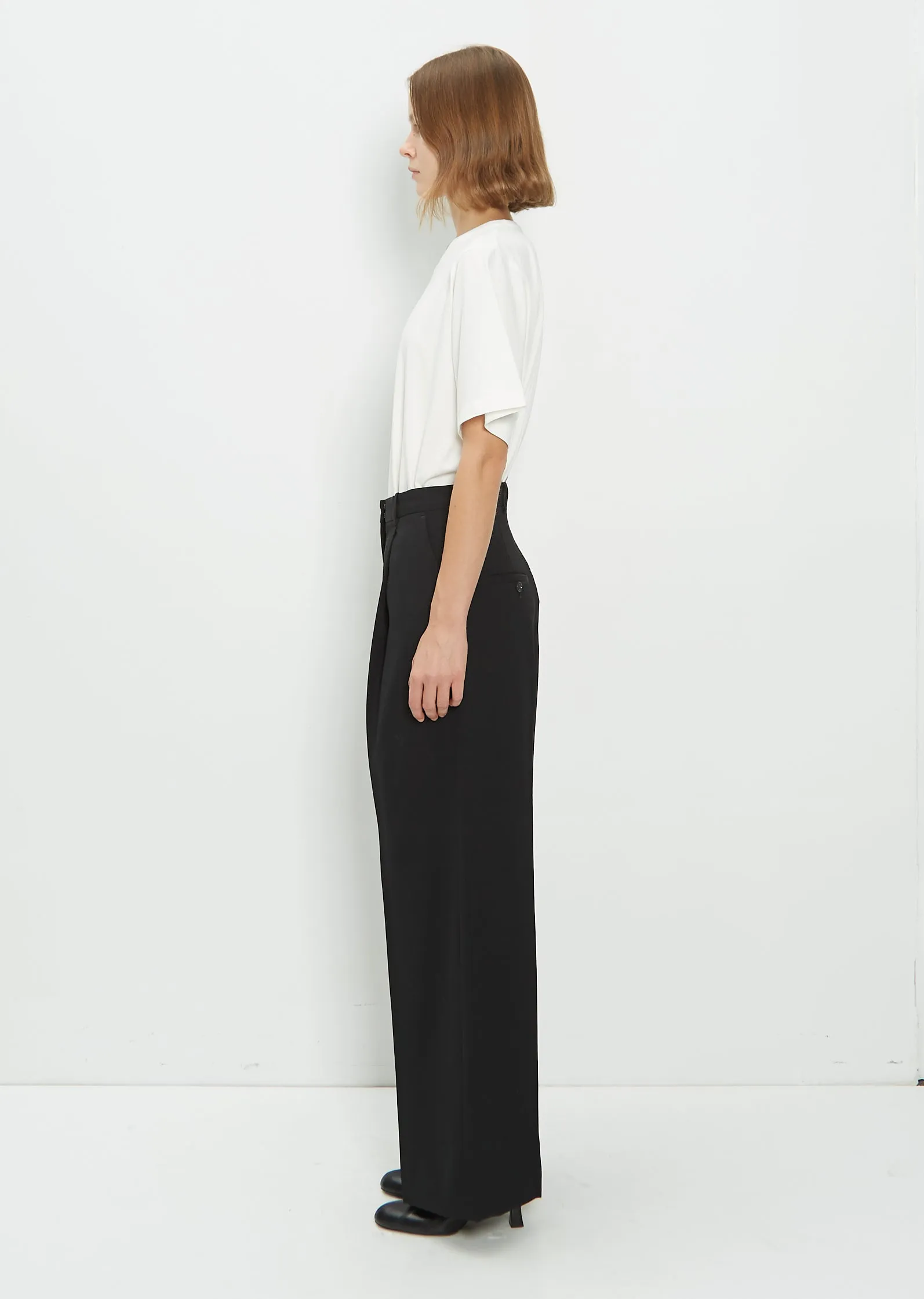 Deep Pleat Straight Trousers