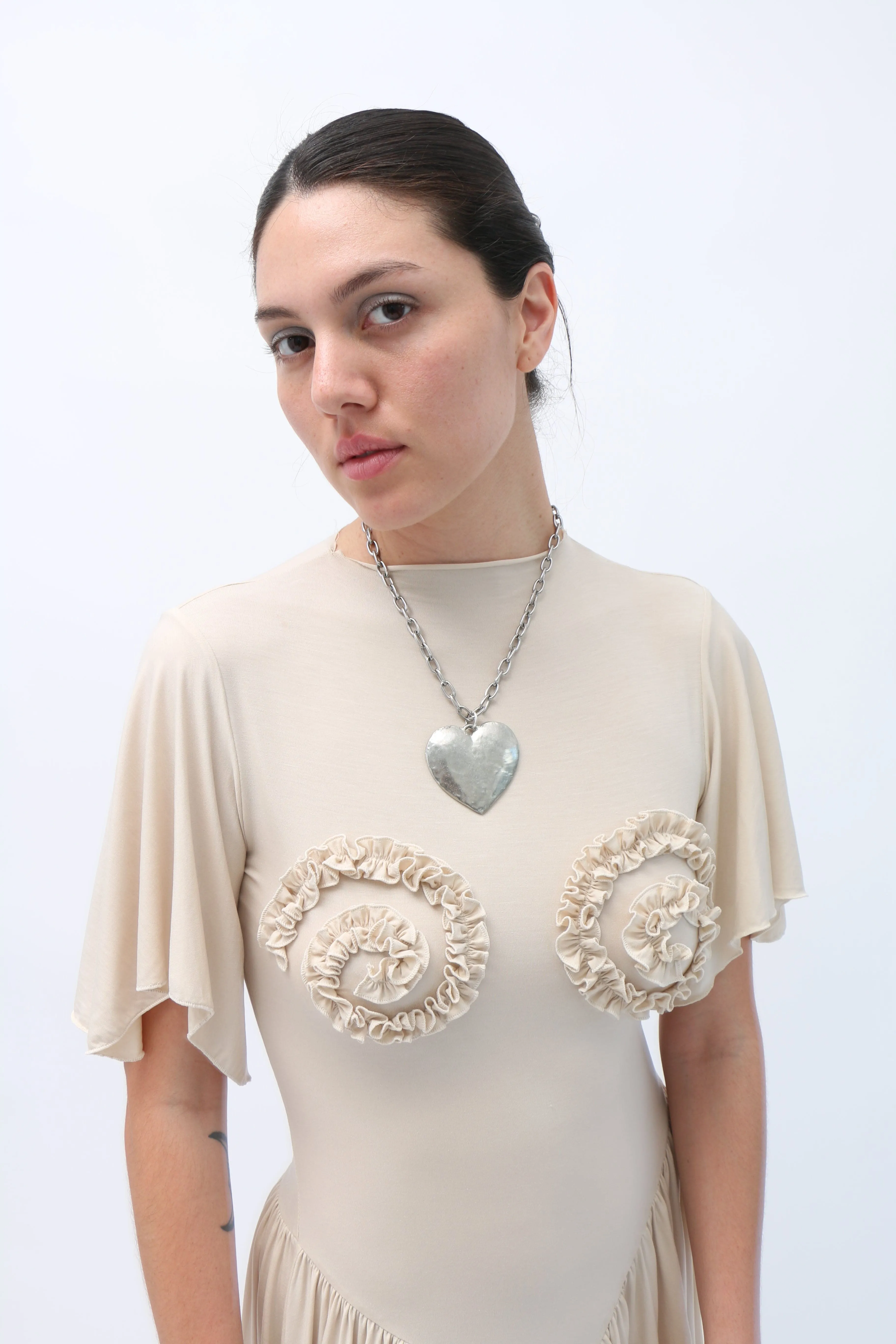 Ecru Ammonite Spiral Dress