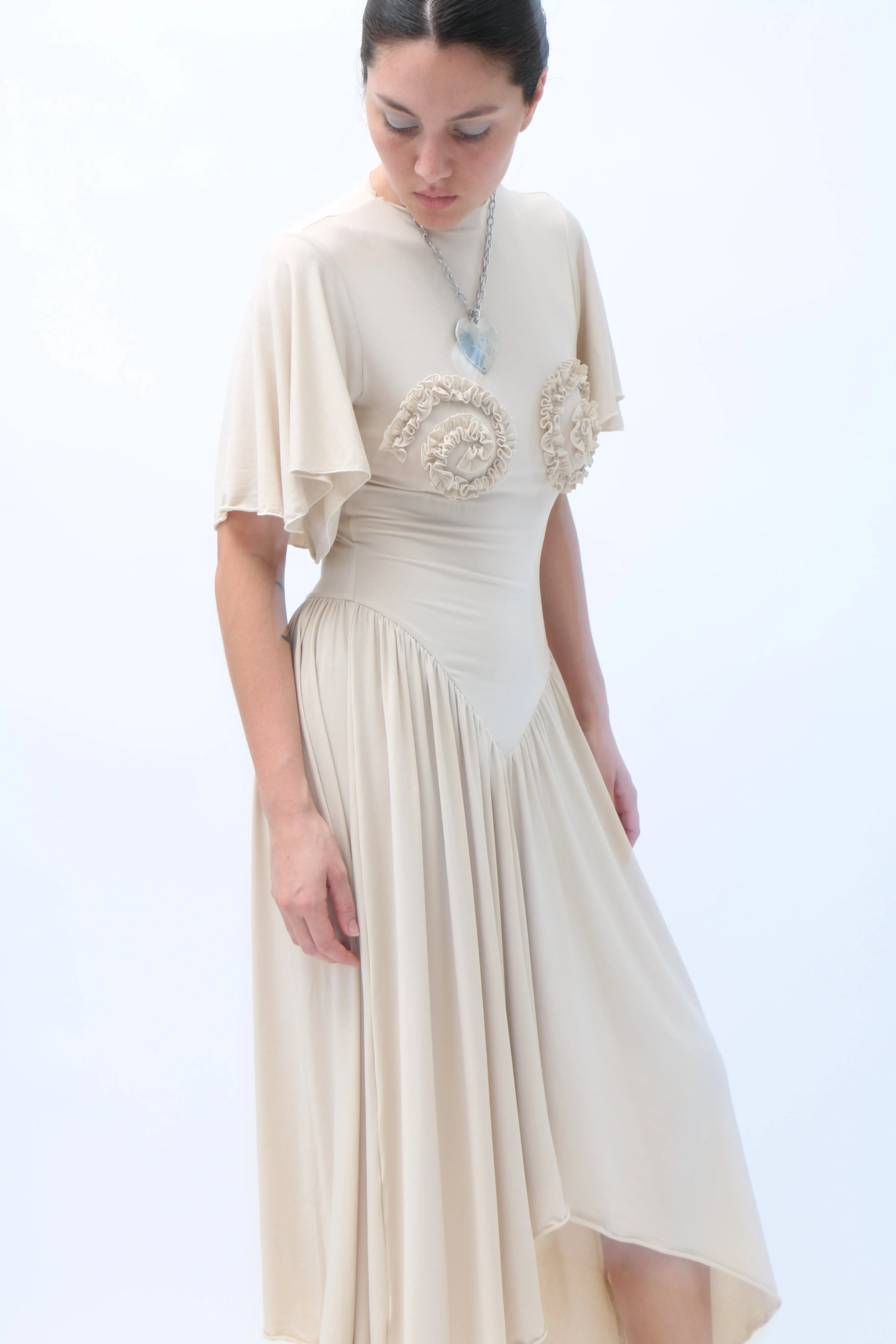 Ecru Ammonite Spiral Dress