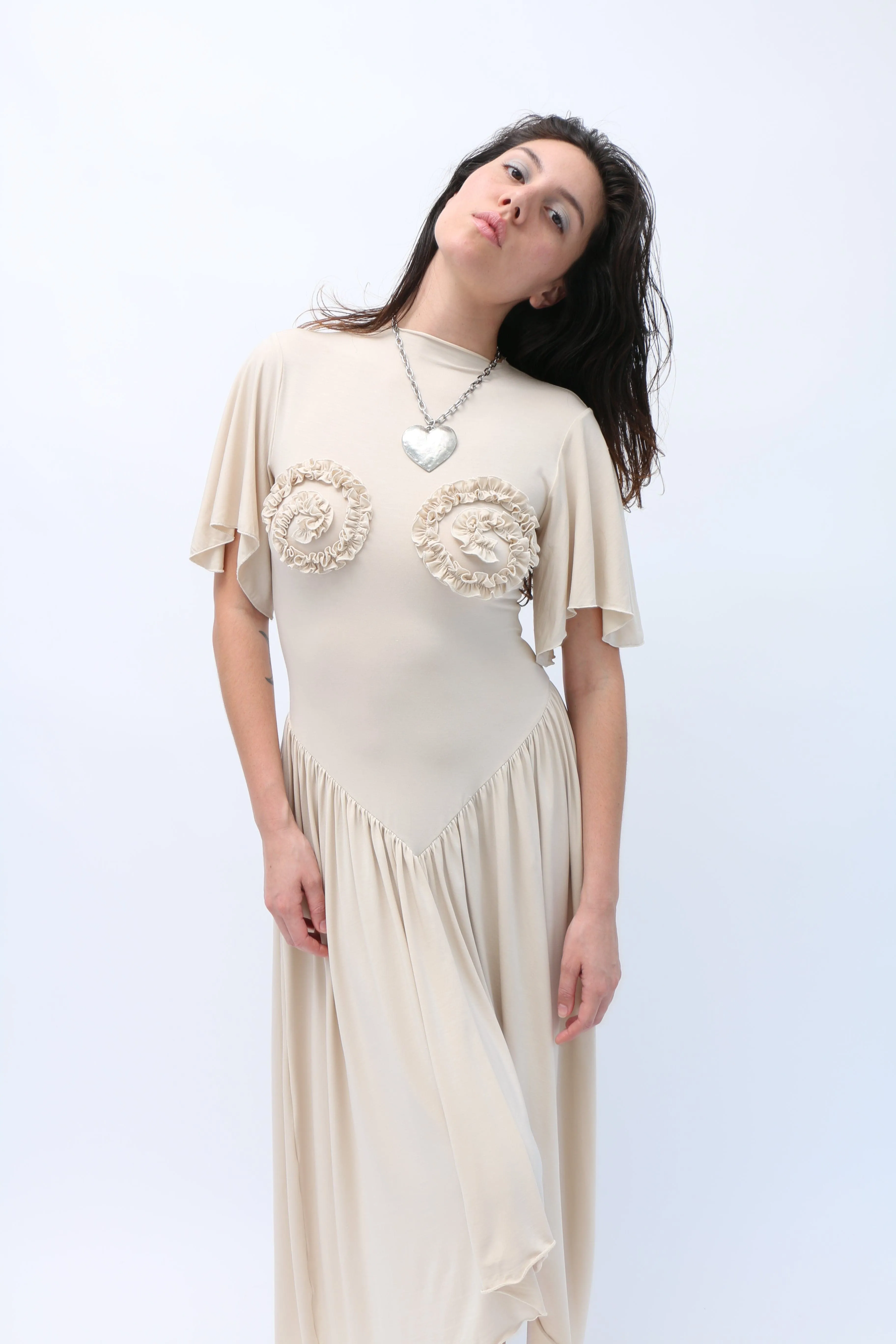 Ecru Ammonite Spiral Dress