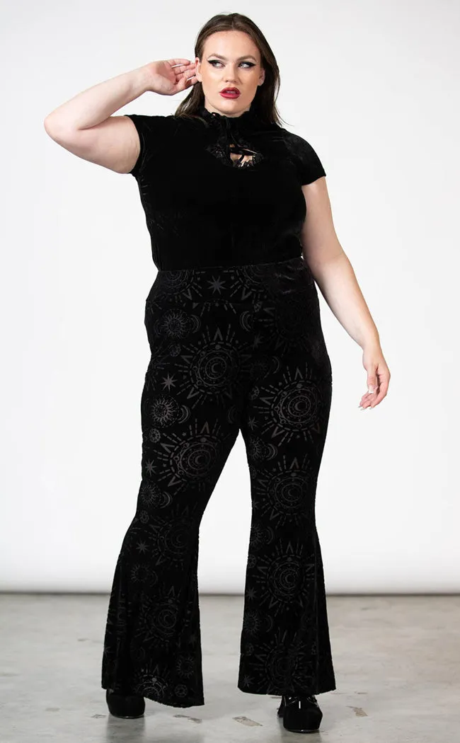 Evil Eye Burnout Bell Bottoms [Plus-Size]