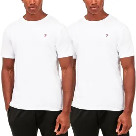 Farah Mens Dav 2 Pack Cotton Lounge T-Shirt - White