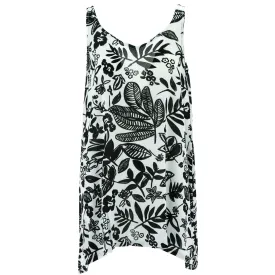 Floaty Asymmetrical Summer Dress - Mono Leaves