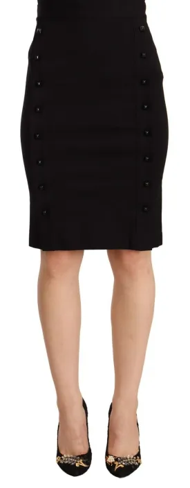 GF Ferre Chic High-Waisted Pencil Skirt in Black