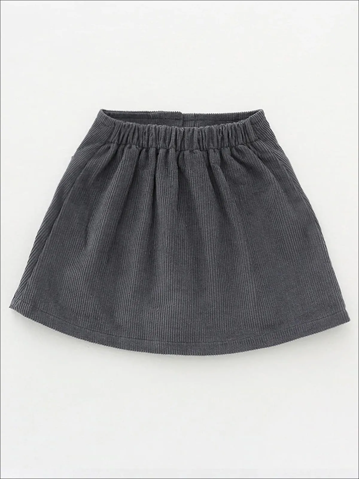 Girls Buttoned Corduroy A-Line Skirt