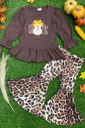 GIRL'S TURKEY ANIMAL PRINT SET