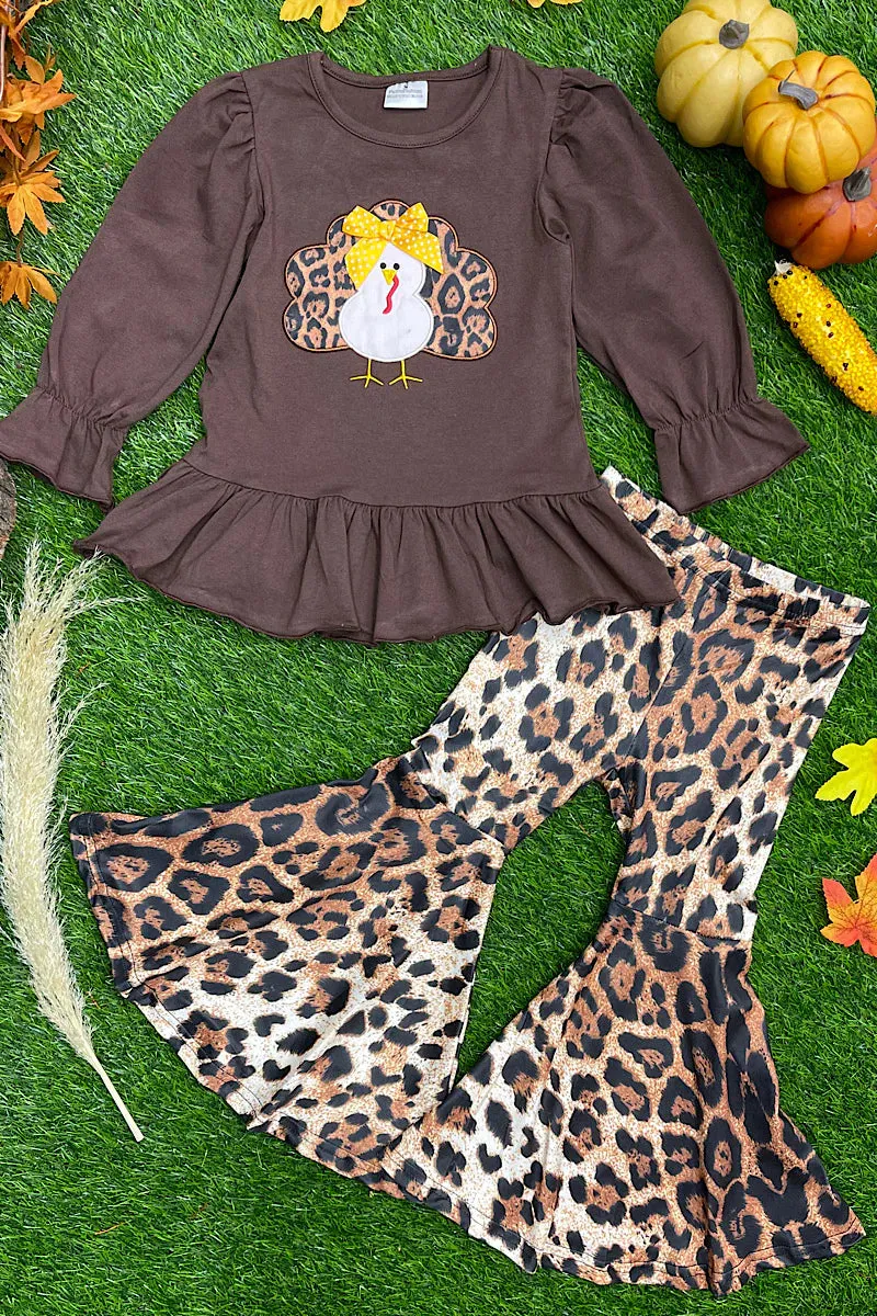 GIRL'S TURKEY ANIMAL PRINT SET