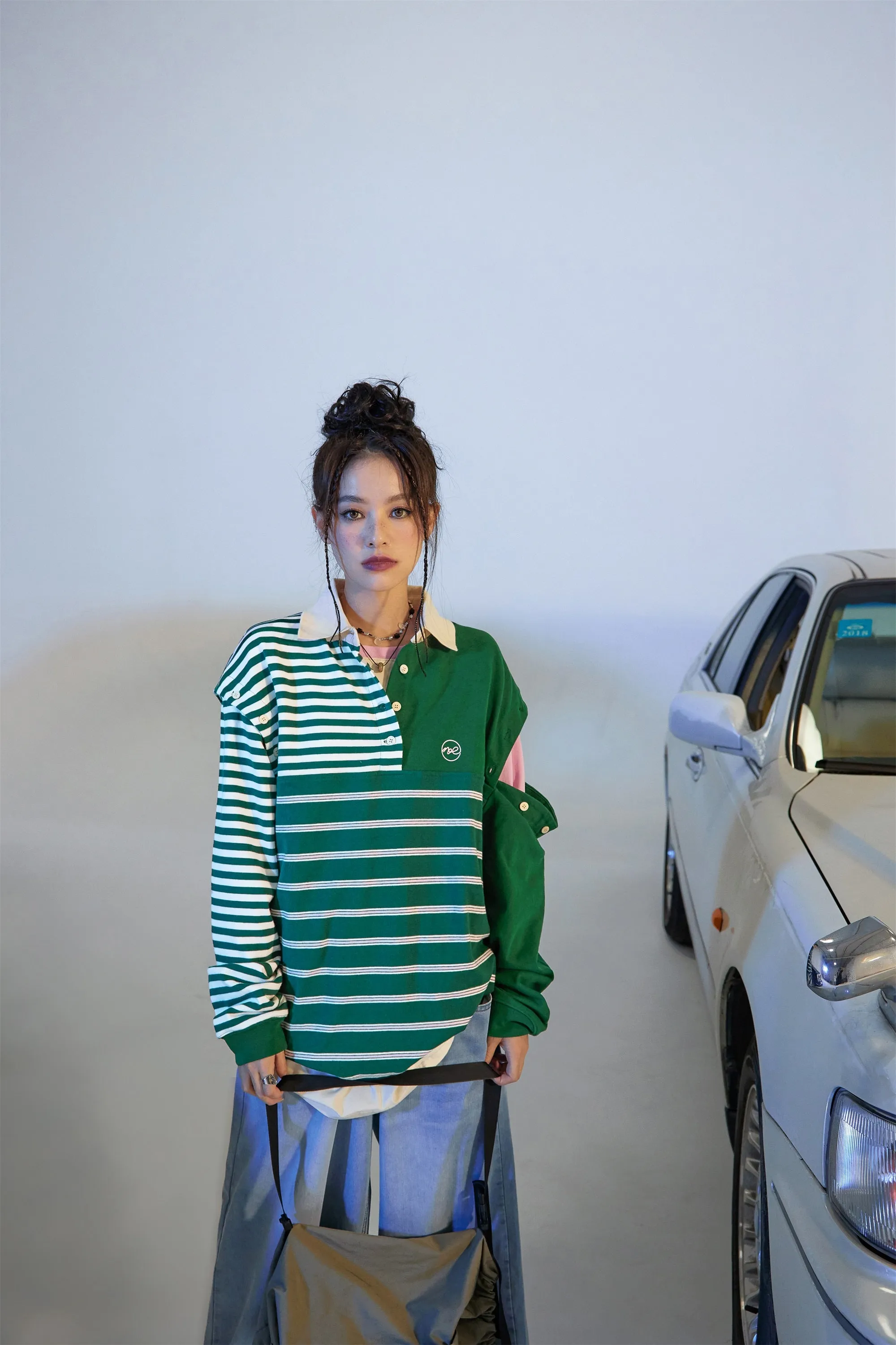 Green Stripe Simple T-Shirt