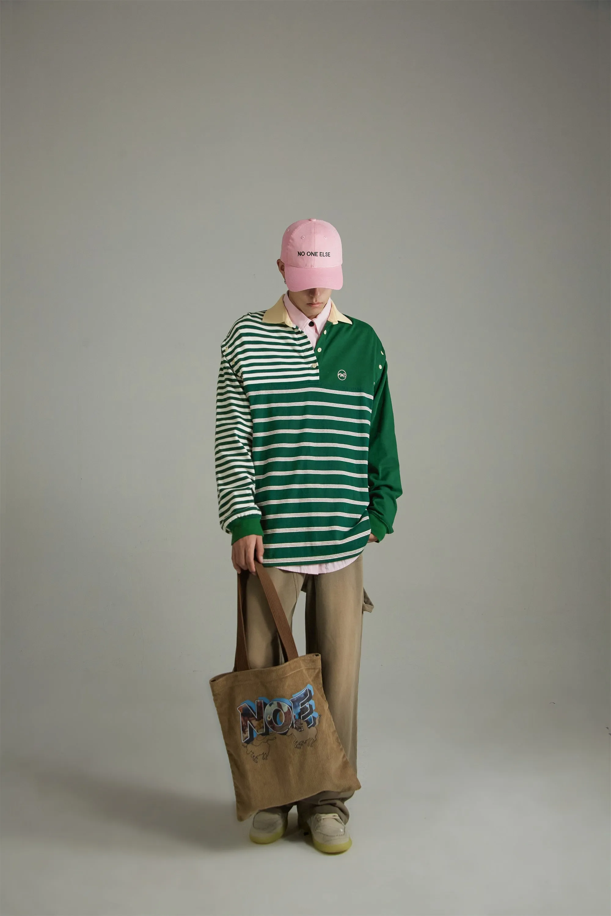 Green Stripe Simple T-Shirt