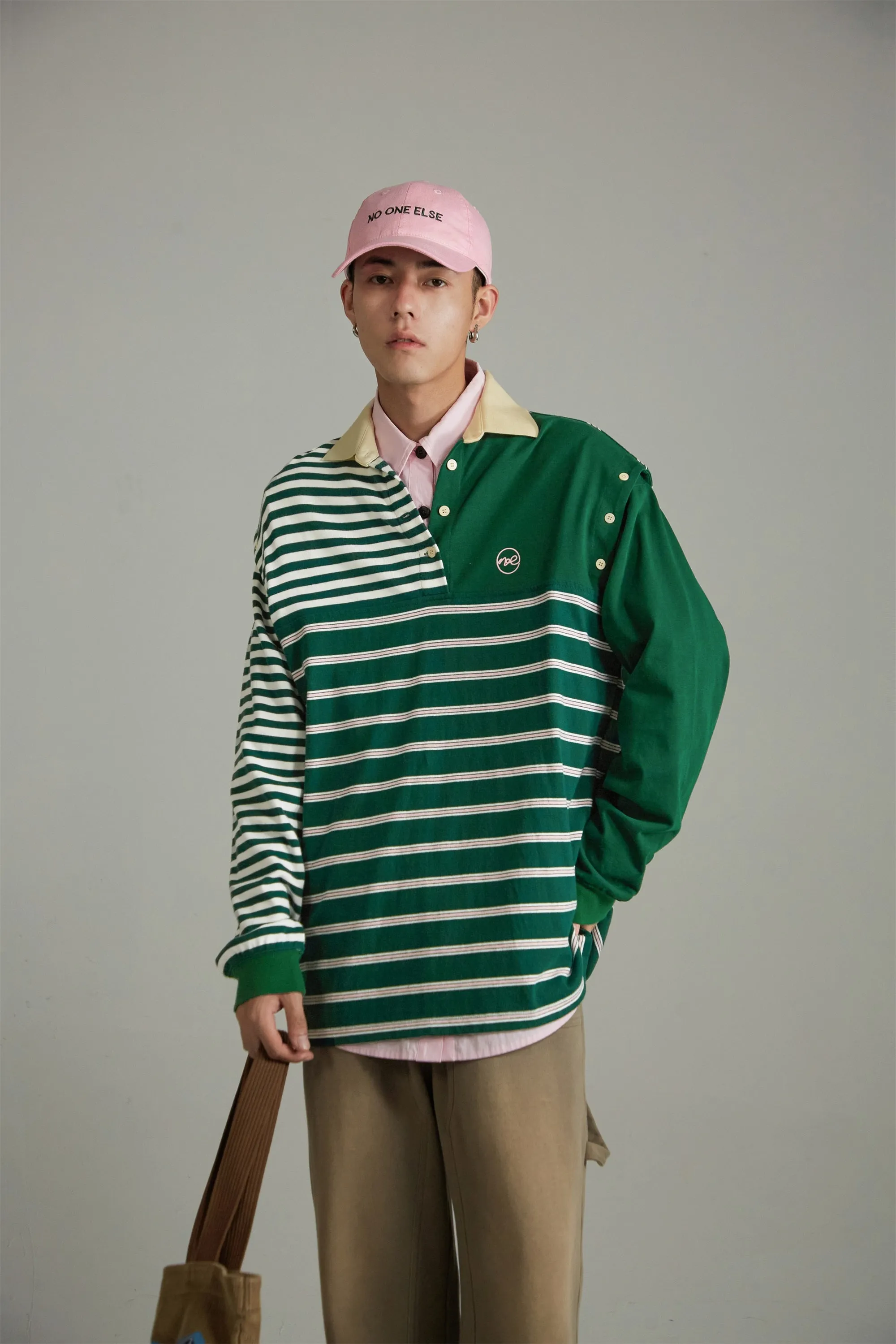 Green Stripe Simple T-Shirt