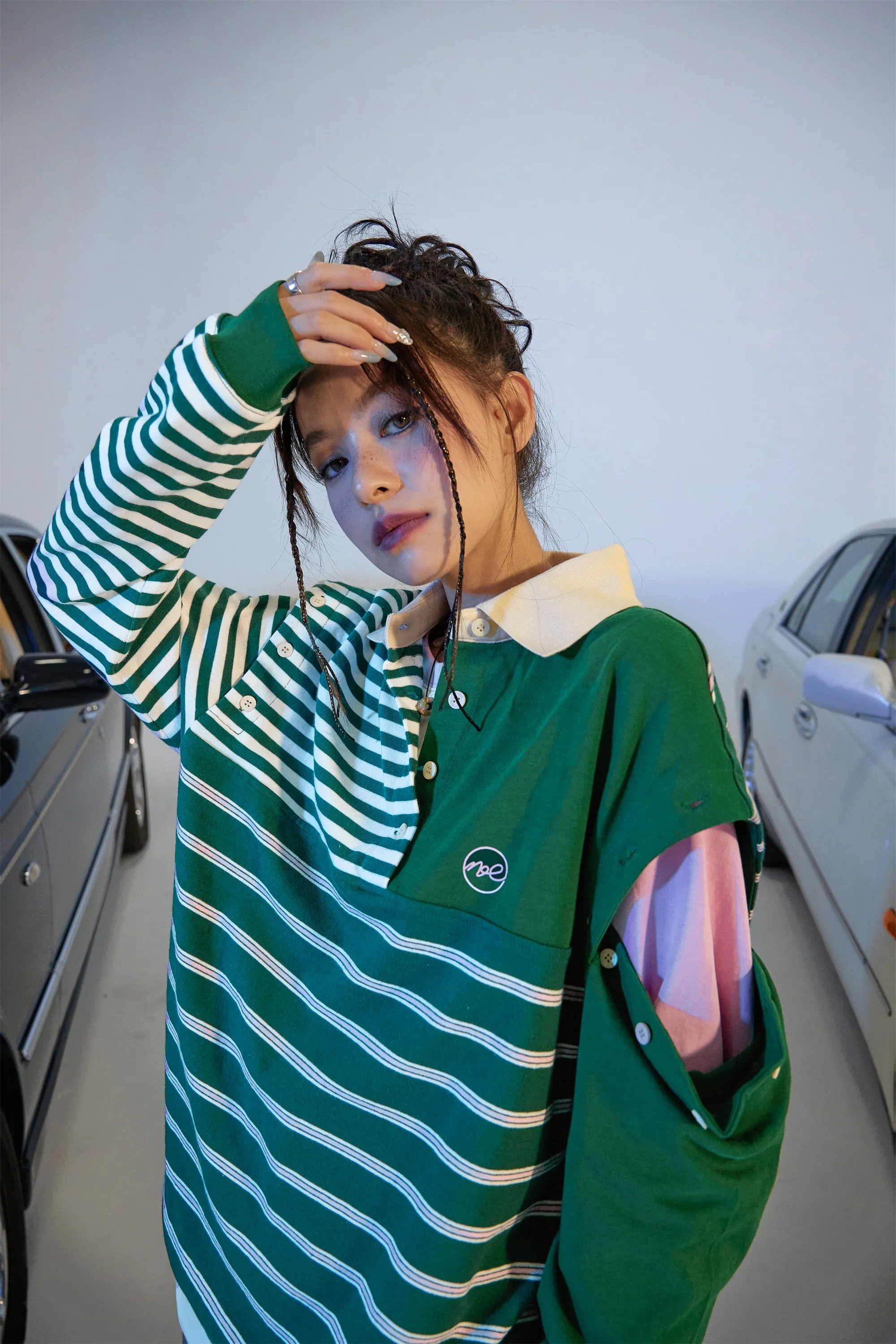 Green Stripe Simple T-Shirt