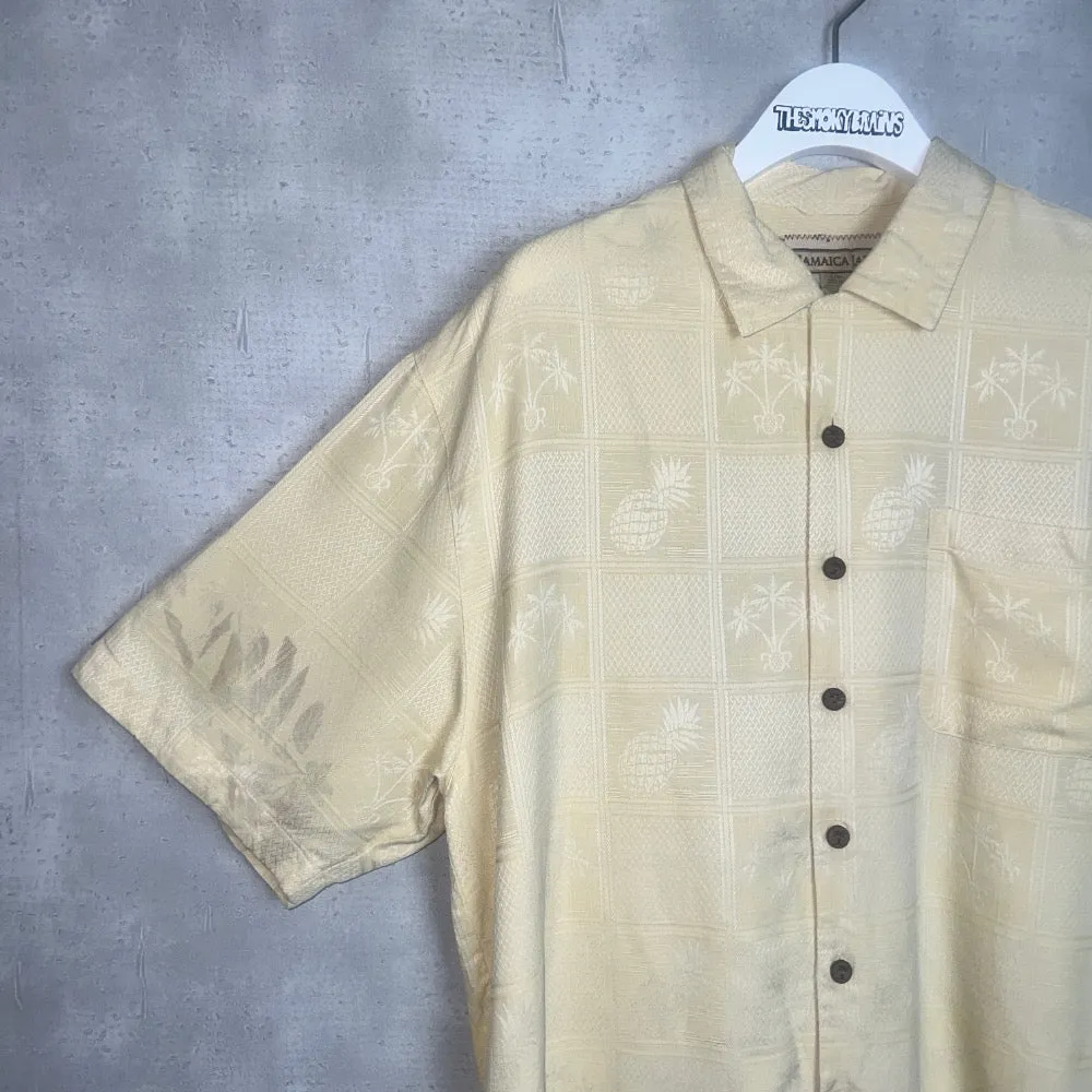 *JAMAICA JAXX* / WASHABLE SILK JACQUARD SS SHIRT / L