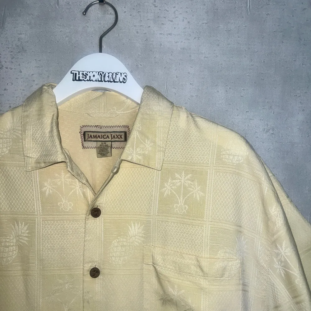 *JAMAICA JAXX* / WASHABLE SILK JACQUARD SS SHIRT / L