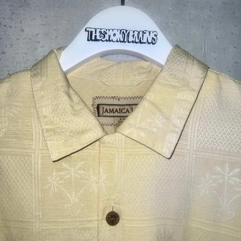 *JAMAICA JAXX* / WASHABLE SILK JACQUARD SS SHIRT / L