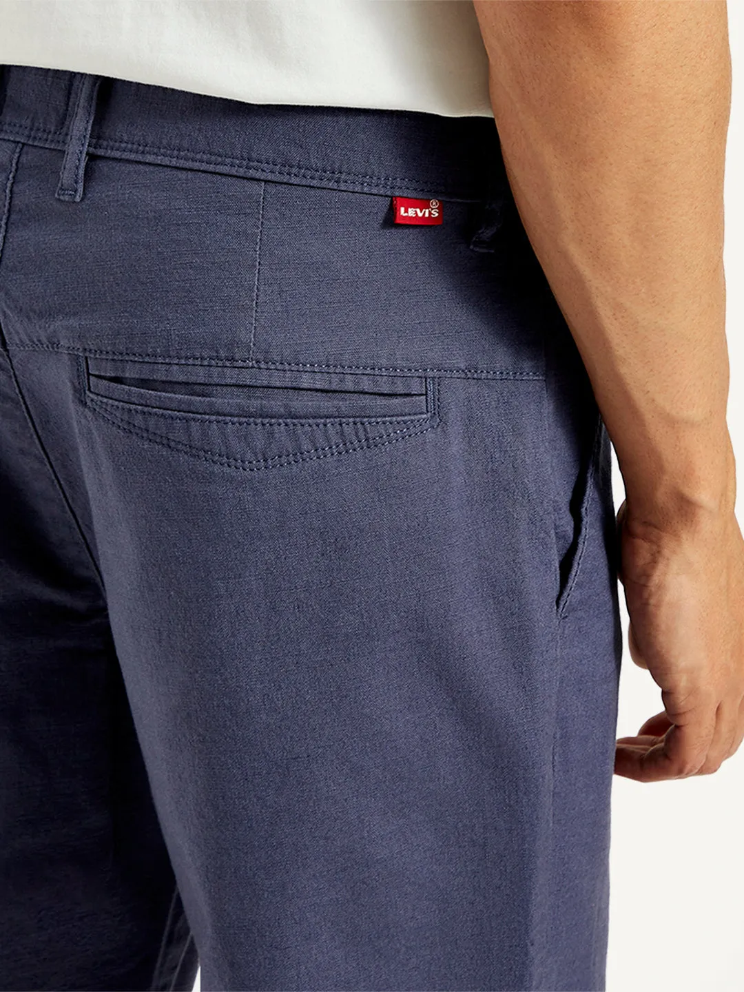 Men's Blue Straight Fit Chinos