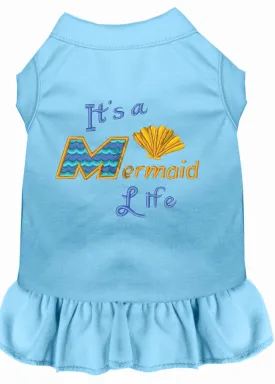 Mermaid Life Embroidered Dog Dress Baby Blue 4x (22)