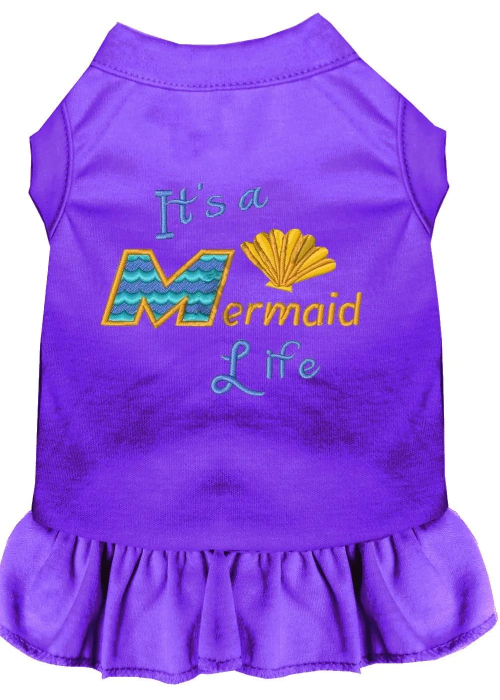 Mermaid Life Embroidered Dog Dress Purple Xl (16)