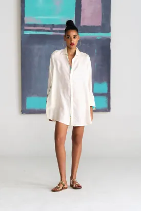 Oversized Shirt White in Silk