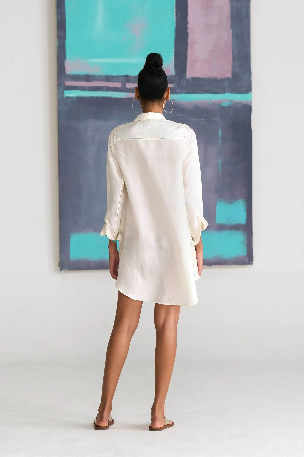 Oversized Shirt White in Silk