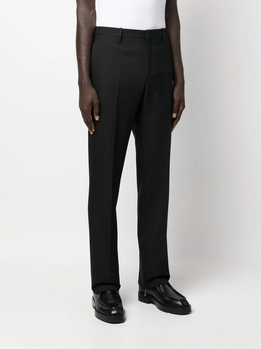 Paperclip-Detail Straight-Leg Trousers