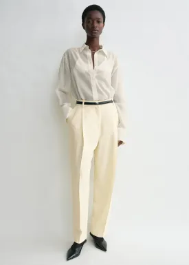 Pleated straight trousers butter