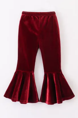 Premium Maroon velvet bell pants