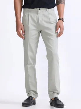 Raw Slub Pistachio Pleated Pant