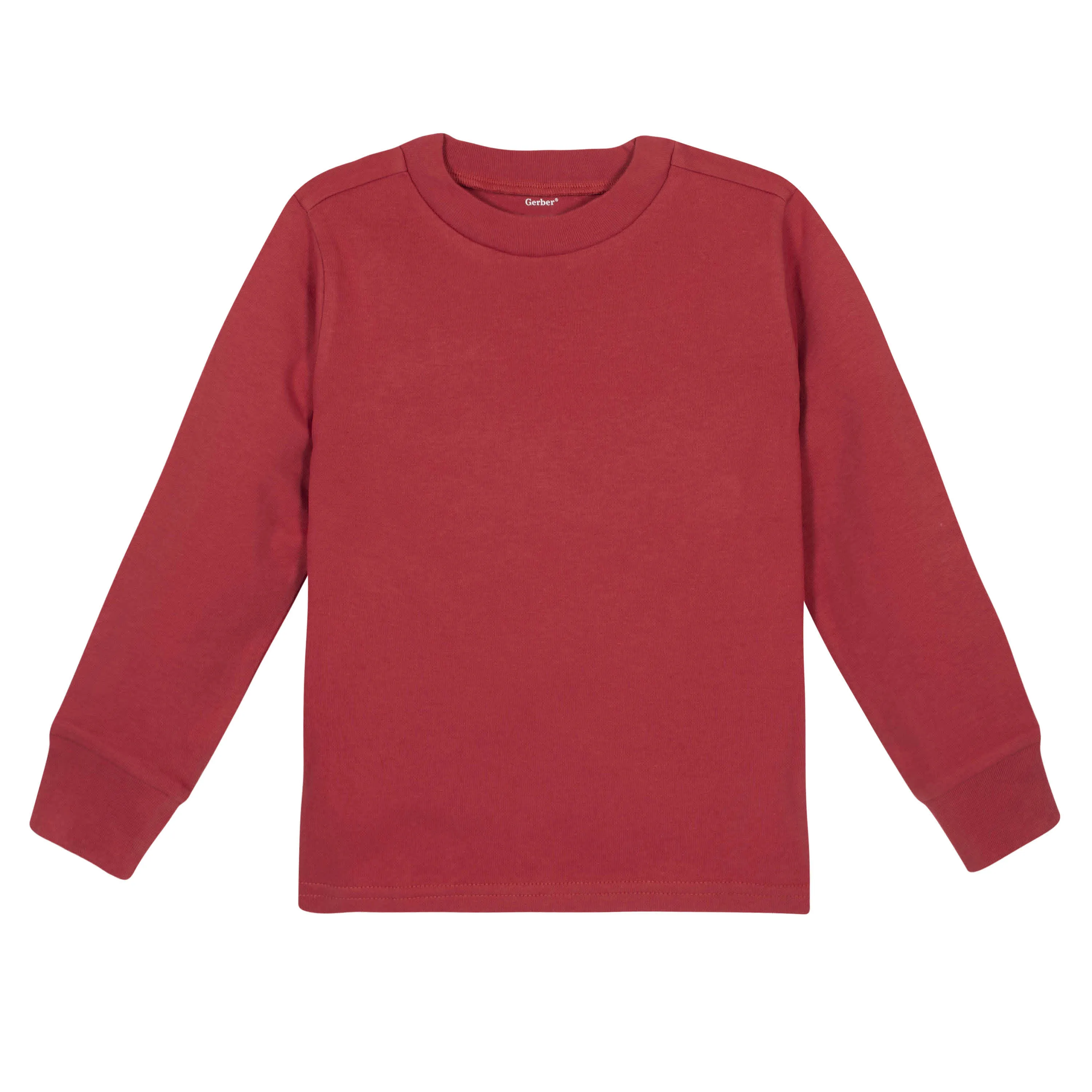 Red Classic Long Sleeve Tee Shirt