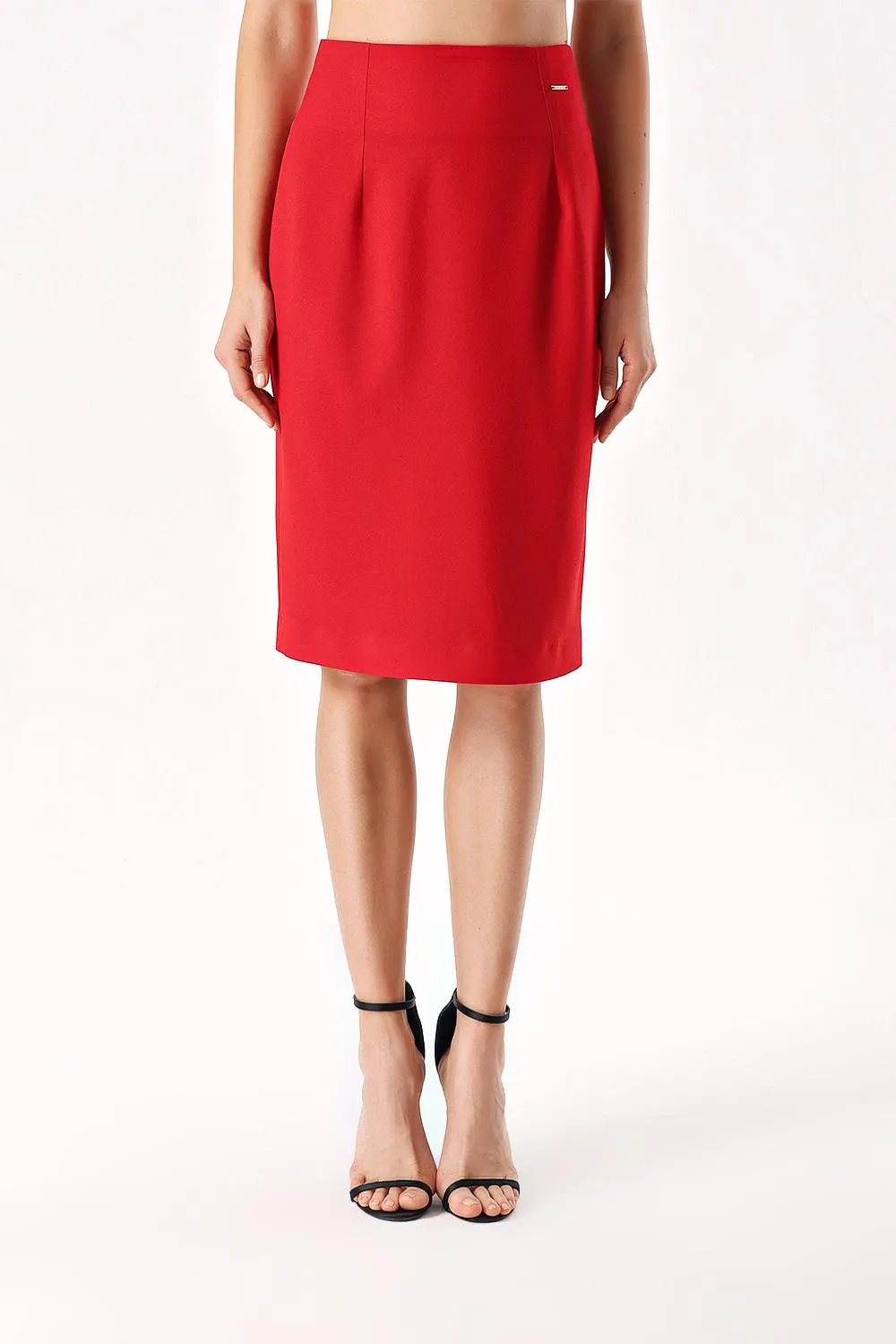 Red High waist pencil skirt 81279