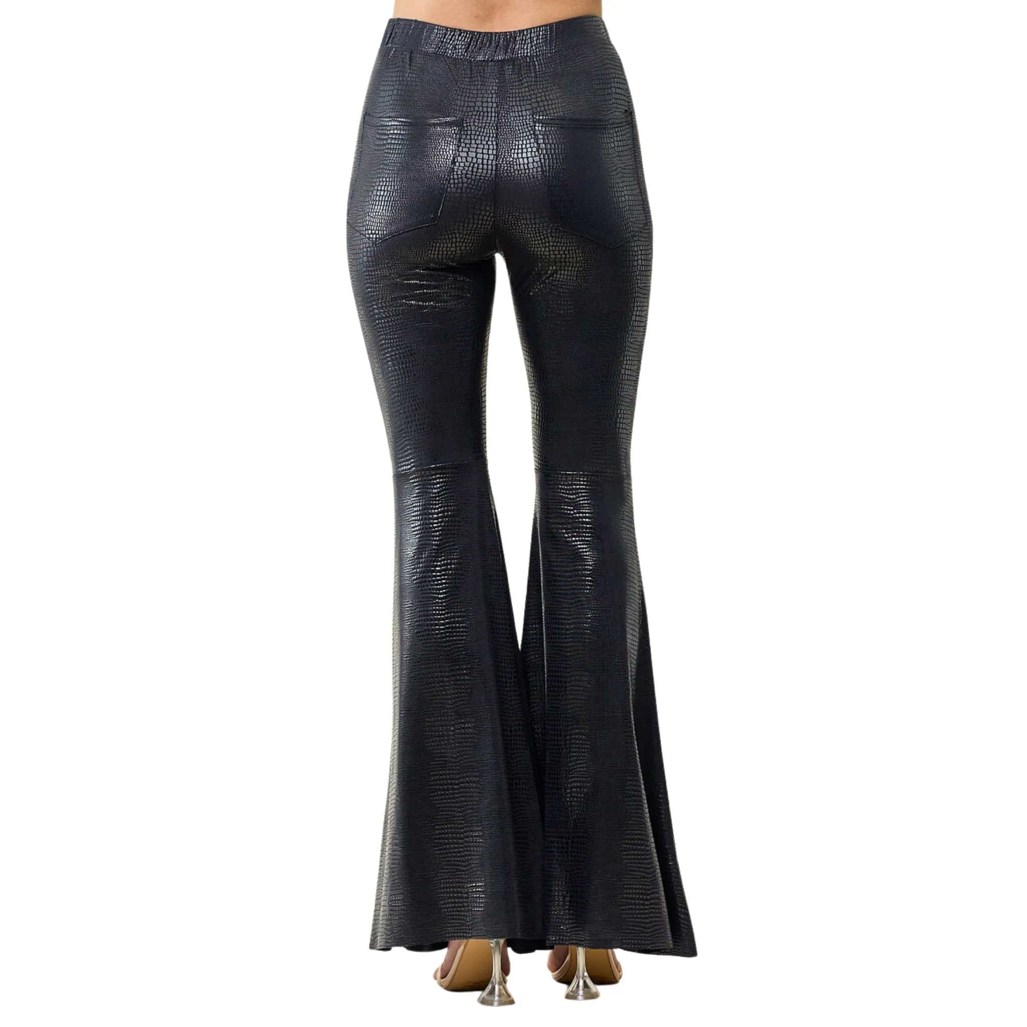 SAINTS AND HEARTS WOMEN'S SNAKE BELL BOTTOMS WITH BACK POCKETS - SP6111BC