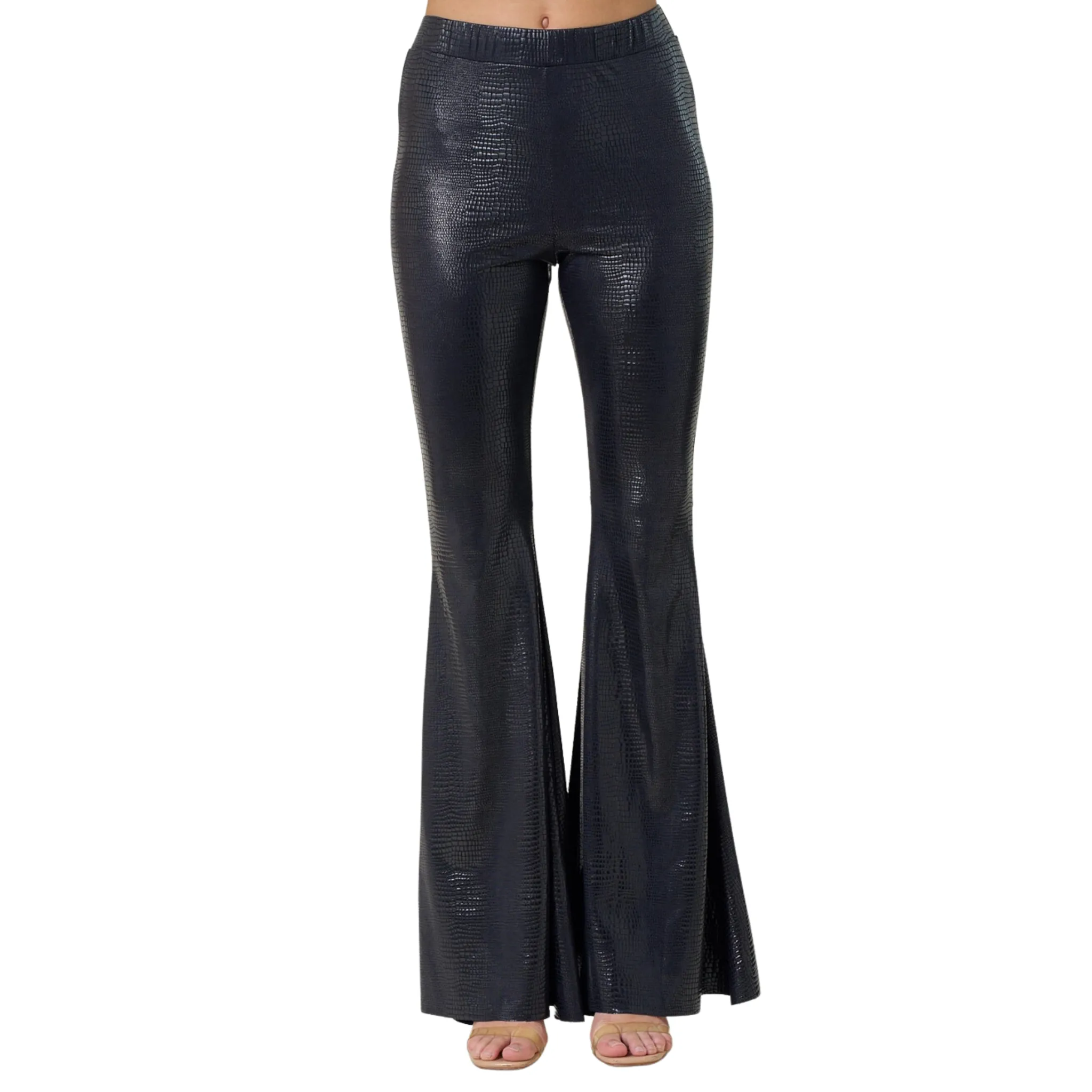 SAINTS AND HEARTS WOMEN'S SNAKE BELL BOTTOMS WITH BACK POCKETS - SP6111BC