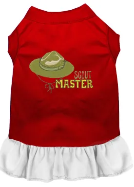 Scout Master Embroidered Dog Dress Red With White Sm (10)